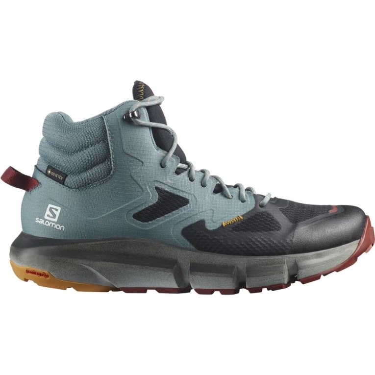 Turquoise / Black Salomon Predict Hike Mid GTX Men\'s Hiking Boots | PH 96328B